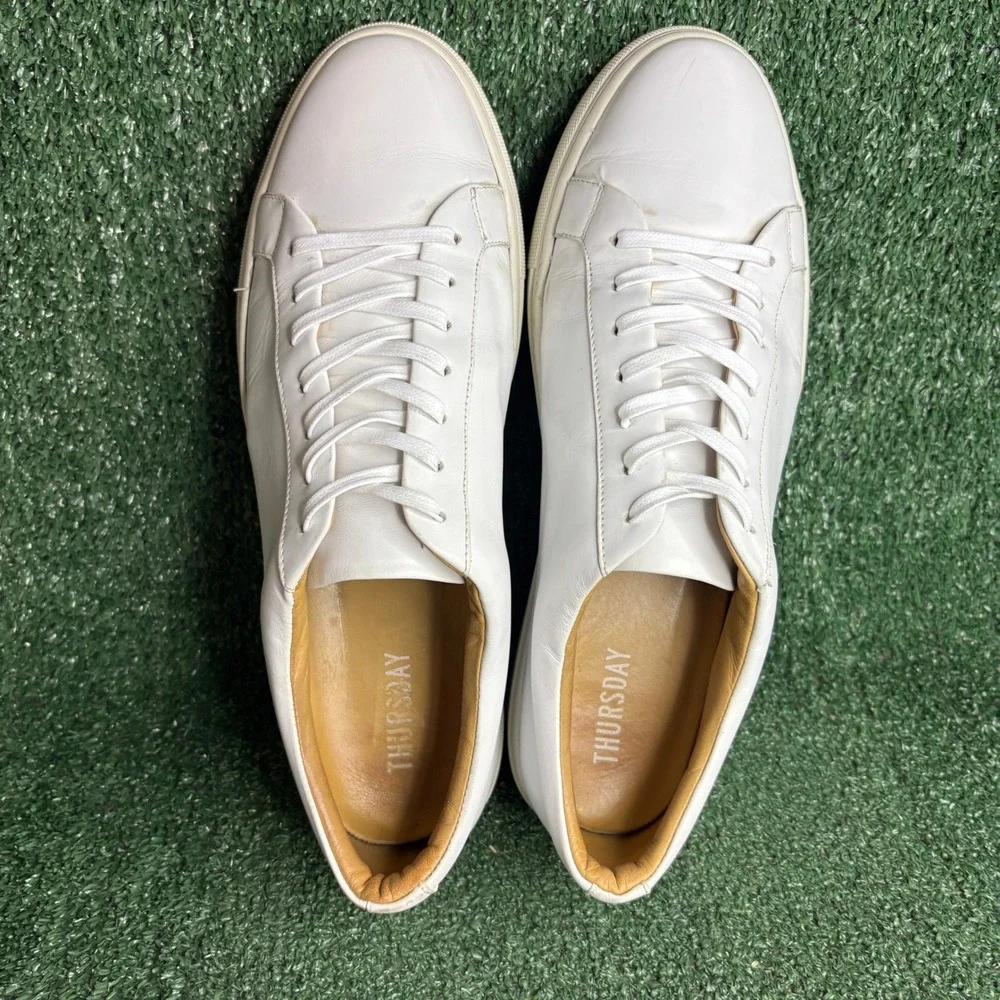 Thursday Boot Co Premier Low Top Leather Minimalist Luxury Sneaker White Mens 13